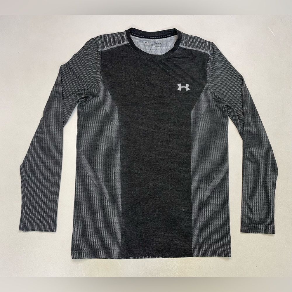 Under Armour Threadborne Seamless T-shirt Men Medium Gray Long Sleeve 1289615